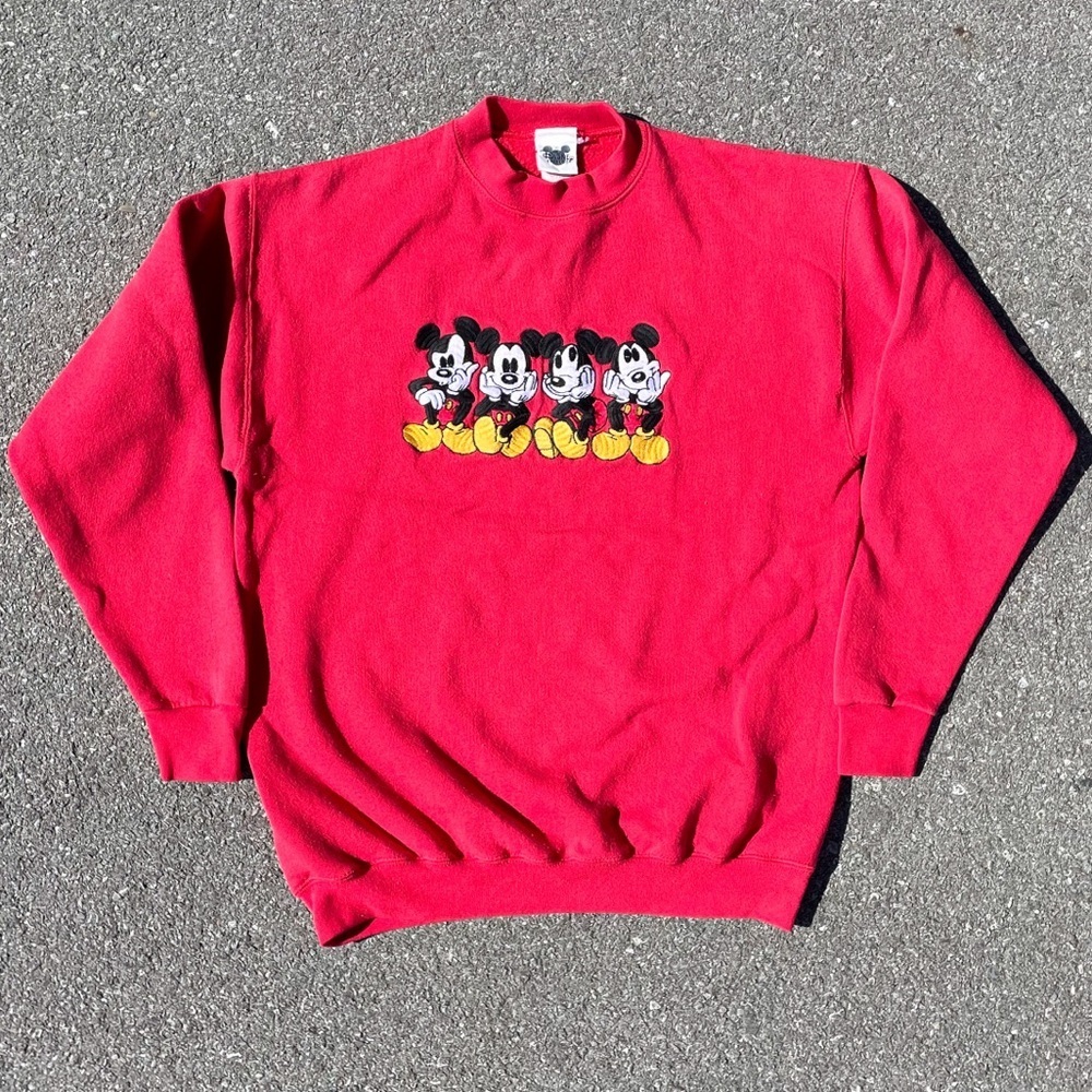 Mickey Mouse In Thought 1990s Disney Catalog Crewneck Sweatshirt Men’s (M)